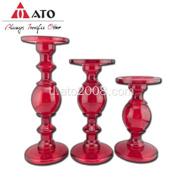 Makina na ginawa glass candle holder set